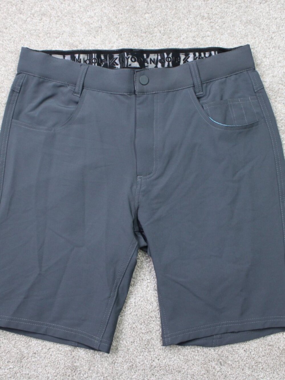 Kyodan Golf Shorts Mens 32 Gray Performance Shirt Grabber 9" Athletic Stretch